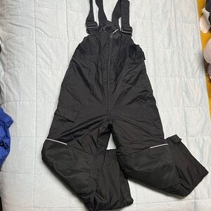 Boys Black Snow Bib Overalls